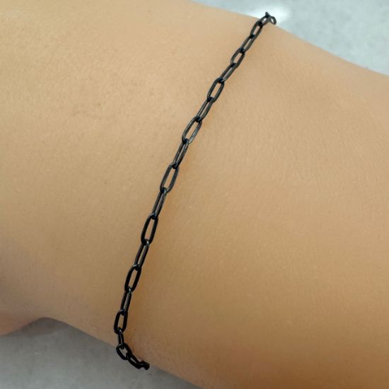 Wholesale Oxidized 925 Sterling Silver Bulk Chain - 1.5x3.5mm Rectangle Box Paperclip Chain (sold per foot)