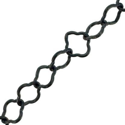 Wholesale Oxidized 925 Sterling Silver 3.5mm Clover link Bulk Chain - Sold By The Foot