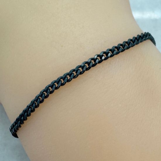 Wholesale Oxidized 925 Sterling Silver Solid Curb Chain 2.5mm - Bulk Chain by the Foot