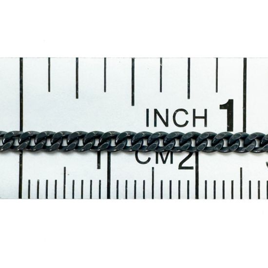 Wholesale Oxidized 925 Sterling Silver Solid Curb Chain 2.5mm - Bulk Chain by the Foot