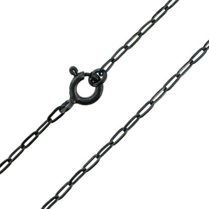 Wholesale Oxidized 925 Sterling Silver Finished Jewlery Chain - Paperclip Box Chain