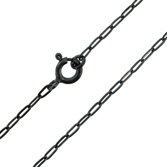 Wholesale Oxidized 925 Sterling Silver Finished Jewlery Chain - Paperclip Box Chain