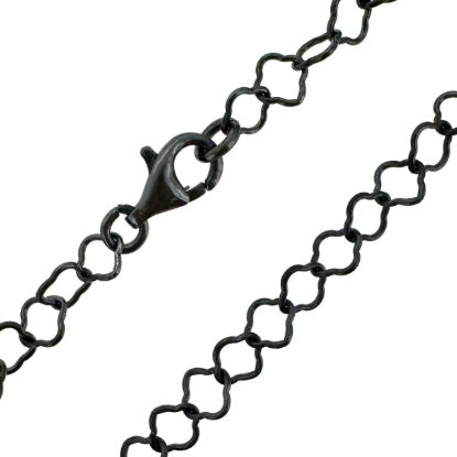 Wholesale Oxidized 925 Sterling Silver Finished Jewlery Chain - Clover Link Cable Chain