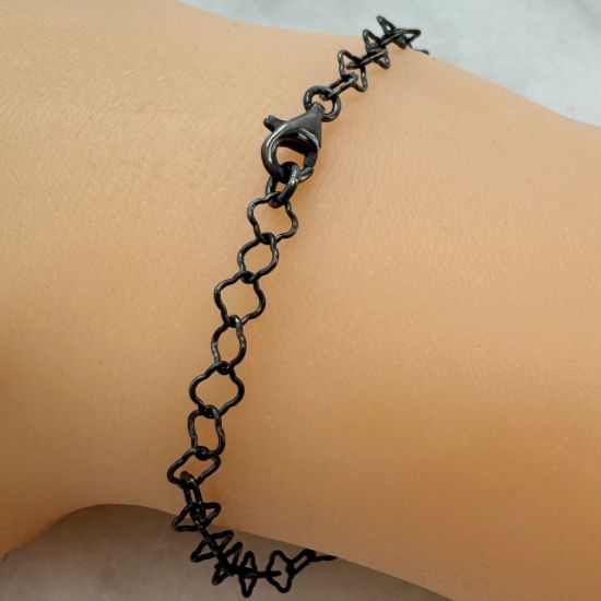 Wholesale Oxidized 925 Sterling Silver Finished Jewlery Chain - Clover Link Cable Chain