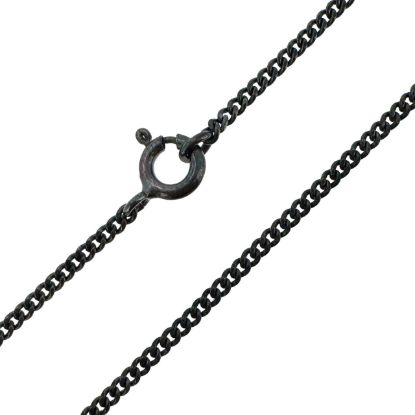 Wholesale Oxidized 925 Sterling Silver Finished Jewlery Chain - Small Curb Chain