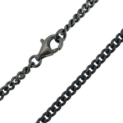 Wholesale Oxidized 925 Sterling Silver Finished Jewlery Chain - Solid Curb Chain
