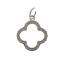 Wholesale 925 Sterling Silver Clover Charm with CZ Stones- 13mm (sold per piece)