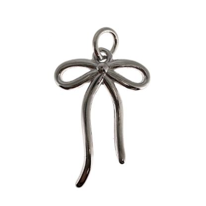 Wholesale 925 Sterling Silver Fancy Bow Charm - 17.5mm (sold per piece)