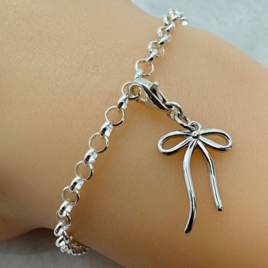 Wholesale Gold Over 925 Sterling Silver Fancy Bow Charm - 17.5mm (sold per piece)