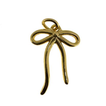 Wholesale Gold Over 925 Sterling Silver Fancy Bow Charm - 17.5mm (sold per piece)