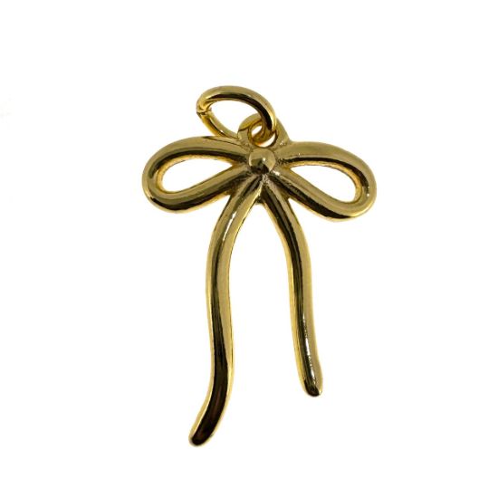 Wholesale Gold Over 925 Sterling Silver Fancy Bow Charm - 17.5mm (sold per piece)