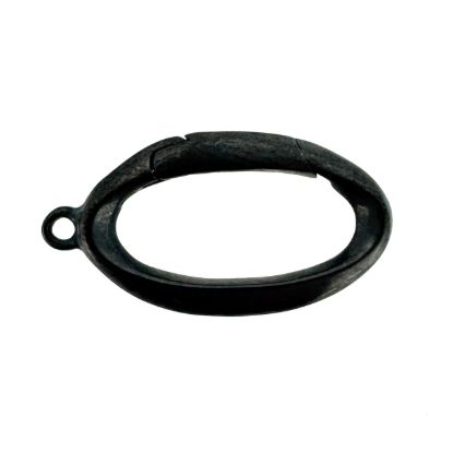 Wholesale Oxidized 925 Sterling Silver No Trigger Clasp - 20mm Fancy Oval Spring Clasp