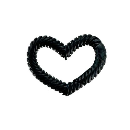 Wholesale Oxidized 925 Sterling Silver No Trigger Clasp - Textured Heart Spring Clasp-16mm 