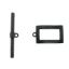 Wholesale Oxidized 925 Sterling Silver Wavy Rectangle Toggle Clasp - 10x16mm (Sold Per Set)