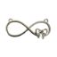 Wholesale 925 Sterling Silver Large Infinity Connector with CZ Stone Bow Pendant (1 pc)