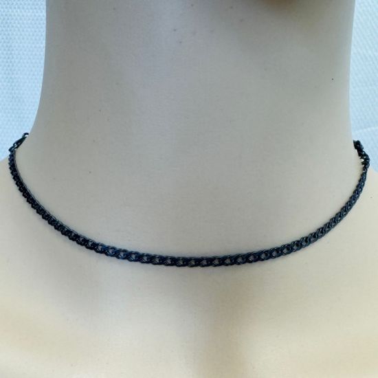 Wholesale Oxidized Sterling Silver Bulk Chain - Double Diamond Cut Curb Chain (sold per foot)