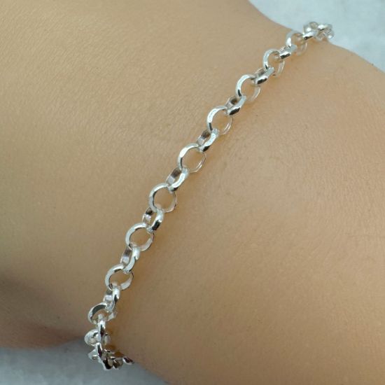 Wholesale Sterling Silver Bulk Chain - 3.2mm Diamond Cut Rolo Chain (sold per foot)