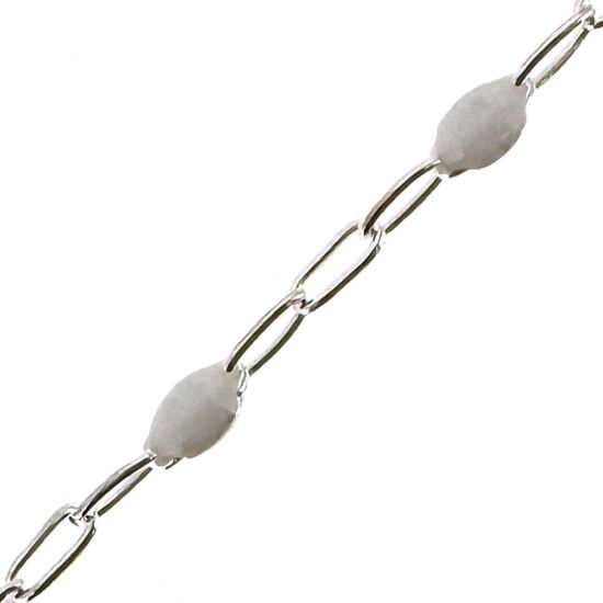 Wholesale 925 Sterling Silver Long Box -1+3 PaperClip Enamel Chain(White Color)--3.6mm by 1.6mm(Sold per foot)