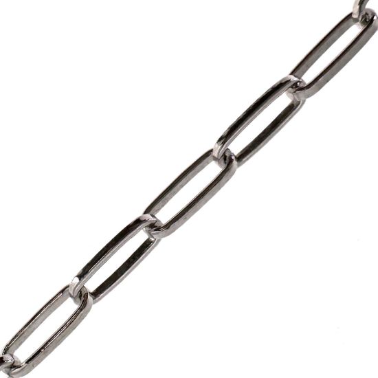 Wholesale Rhodium Over 925 Sterling Silver 6.2x2.5mm Rectangle Long Box Chain - Unfinished Bulk Chain (sold per foot)