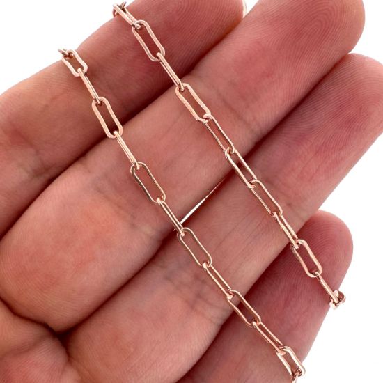 Wholesale 1/20 14K Rose Gold Filled 2.5mmx6.5mm Long Box Chain - (Sold per foot) 
