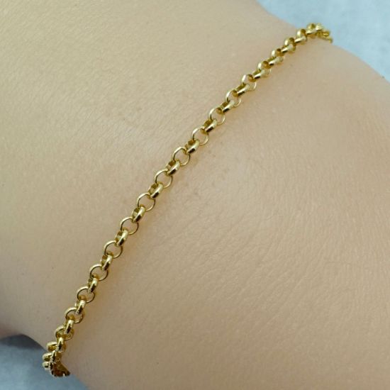 Wholesale 22k Gold Over 925 Sterling Silver 2mm Rolo Chain - Bulk Unfinished (sold per foot)