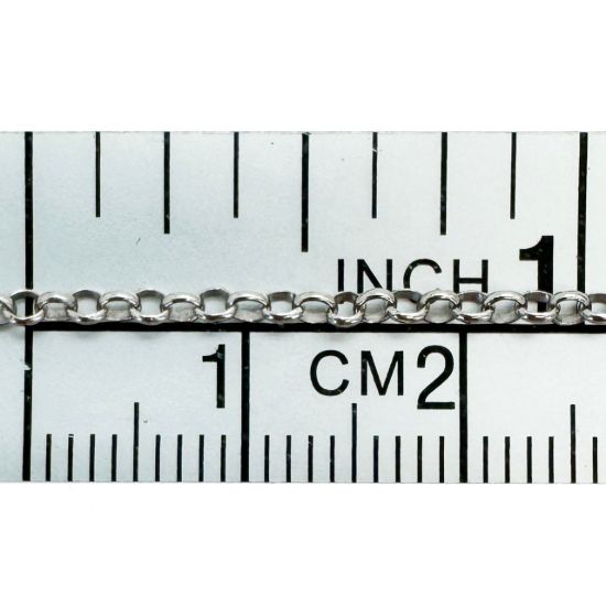 Wholesale Rhodium Over 925 Sterling Silver Bulk Chain - 2mm Rolo Chain (sold per foot)