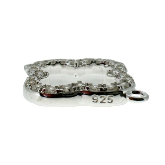 Wholesale 925 Sterling Silver Clover Connector with CZ Stones - 13mm (sold per piece)