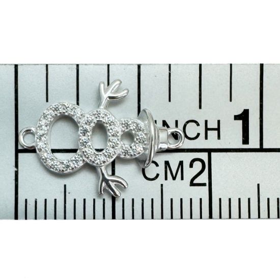 Wholesale 925 Sterling Silver Snowman Connector with CZ Stones - 13.5mm (sold per piece)