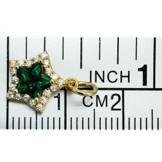 Wholesale Gold Over 925 Sterling Silver Star Charm With CZ Stones - 10mm (sold per piece)
