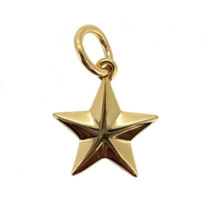 Wholesale Gold Over 925 Sterling Silver 3D Star Charm - 9mm (sold per piece)