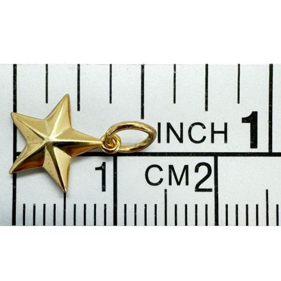 Wholesale Gold Over 925 Sterling Silver 3D Star Charm - 9mm (sold per piece)