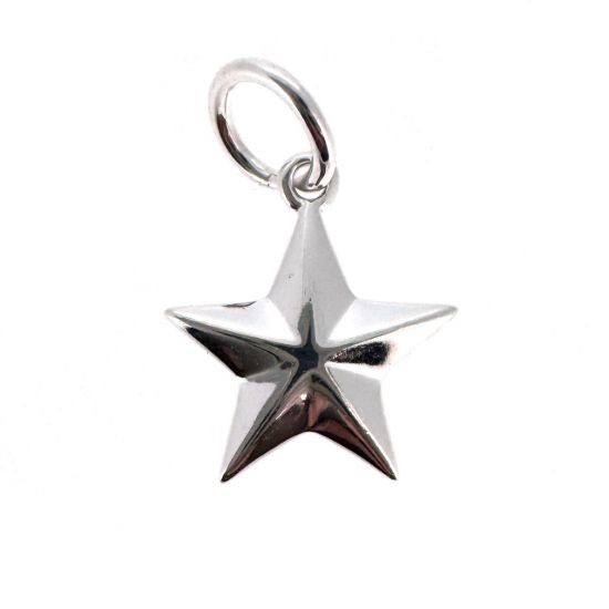 Wholesale 925 Sterling Silver 3D Star Charm - 9mm (sold per piece)