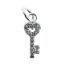 Wholesale Sterling Silver Tiny Key Charm with CZ Stones - 10mm (sold per piece)
