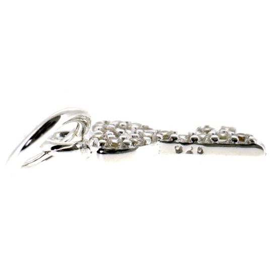 Wholesale Sterling Silver Tiny Key Charm with CZ Stones - 10mm (sold per piece)