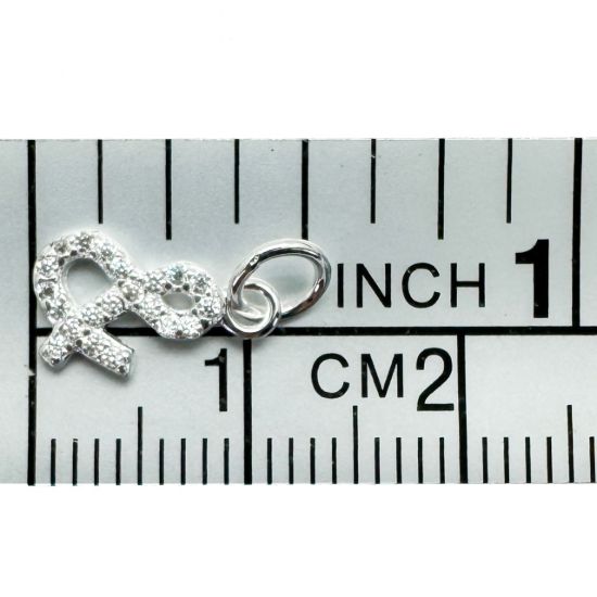 Wholesale 925 Sterling Silver Tiny Ampersand Charm with CZ Stones - 8.5mm (sold per piece)