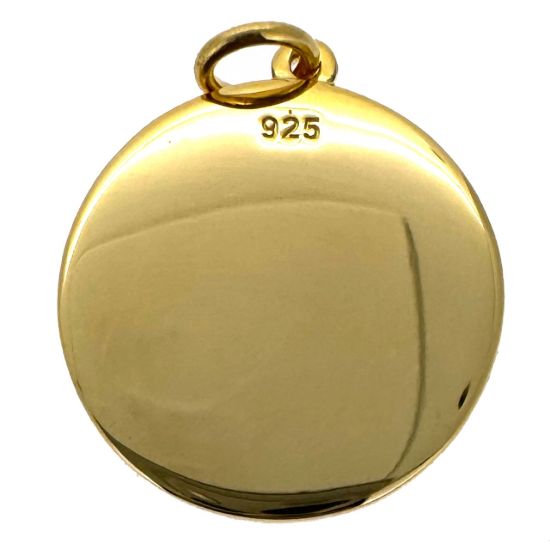 Wholesale 925 Sterling Silver Two Toned Round Astronomy Charm - 17.5mm (Sold Per Piece)