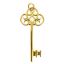 Wholesale Gold Over 925 Sterling Silver Skeleton Key Charm - 35mm (sold per piece)
