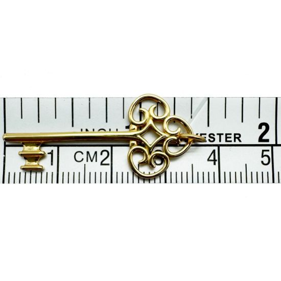 Wholesale Gold Over 925 Sterling Silver Skeleton Key Charm - 35mm (sold per piece)