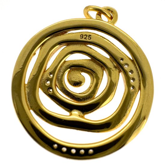 Wholesale Gold Over 925 Sterling Silver Unique Rose Silhouette Charm with CZ Stones - 20mm (sold per piece)