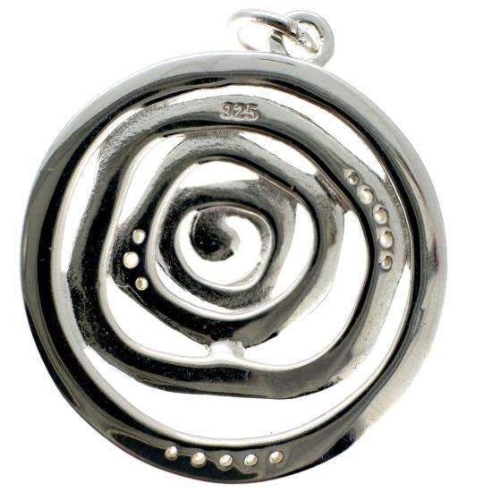 Wholesale 925 Sterling Silver Unique Rose Silhouette Charm with CZ Stones - 20mm (sold per piece)