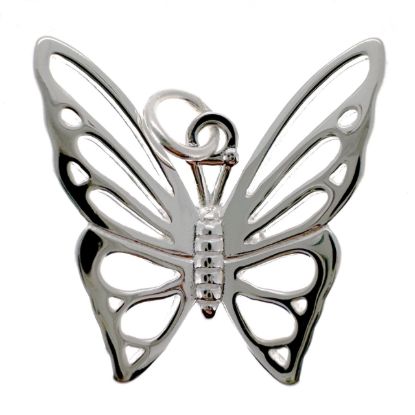 Wholesale 925 Sterling Silver Butterfly Charm - 19mm (sold per piece)