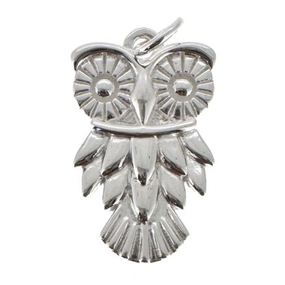 Wholesale 925 Sterling Silver Textured Owl Charm - 20.5mm (sold per piece)
