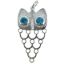 Wholesale 925 Sterling Silver Unique Owl Silhouette Charm With CZ Stones - 27mm (sold per piece)