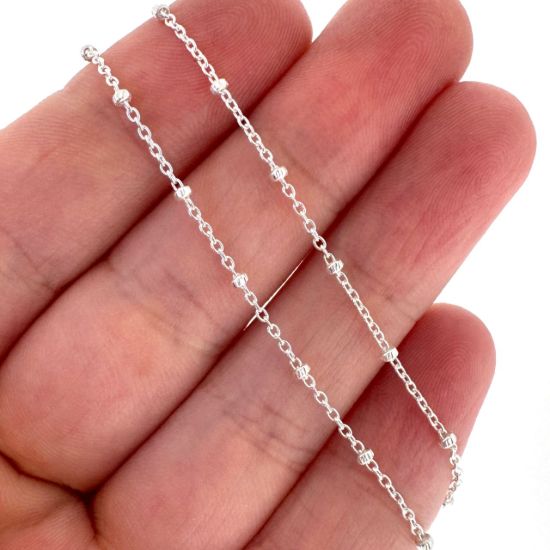 Wholesale 925 Sterling Silver Beaded Ball Satellite Chain, Wholesale Bulk Chain by the foot