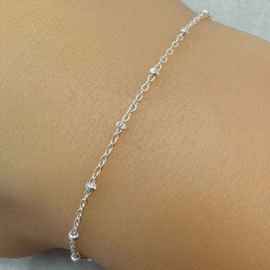 Wholesale 925 Sterling Silver Beaded Ball Satellite Chain, Wholesale Bulk Chain by the foot