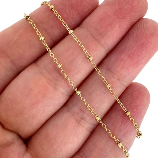 Wholesale Gold Over 925 Sterling Silver 1.8mm Ball Satellite Cable Chain - Unfinished Bulk Chain (Sold per foot)