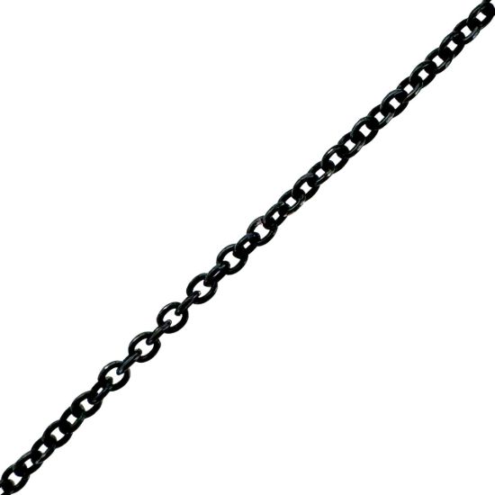 Wholesale Oxidized 925 Sterling Silver Tiny Plain Cable Chain - Unfinished Bulk Chain (sold per foot)