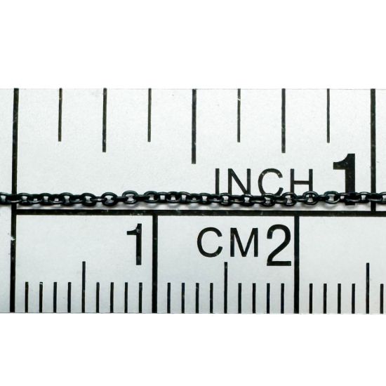 Wholesale Oxidized 925 Sterling Silver Tiny Plain Cable Chain - Unfinished Bulk Chain (sold per foot)