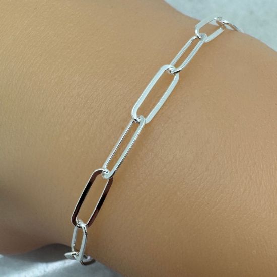 Wholesale 925 Sterling Silver 10x3mm Paperclip Chain - Unfinished Bulk Chain - (sold per foot) 