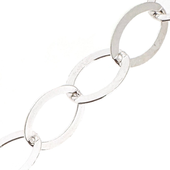 Wholesale 925 Sterling Silver 6x8mm Big Round Flat Oval Cable Chain - Unfinished Bulk Chain - (sold per foot)